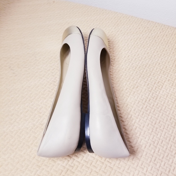 Garnet Hill Leather Beige/gold Ballet Flats - Picture 6 of 7